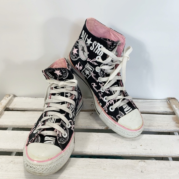 high top converse with writing